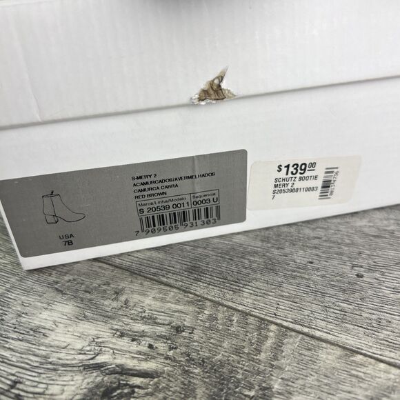 Schutz Asya Suede Boots Red Brown Womens 7B New In Box Designer - Picture 6 of 13